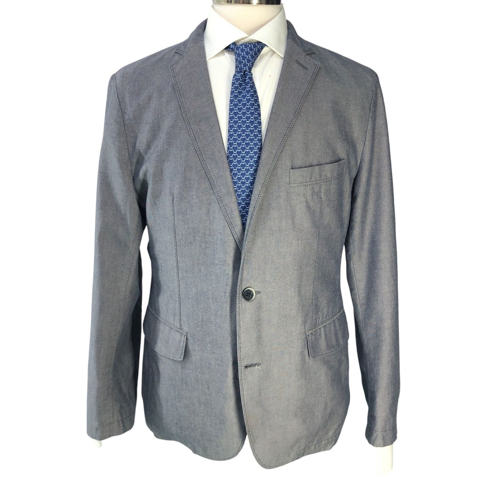 Hugo Boss Hugo Boss Sz 40R Sport Coat Morell Cotton Unstructured Gray Size 40R - 13 Thumbnail