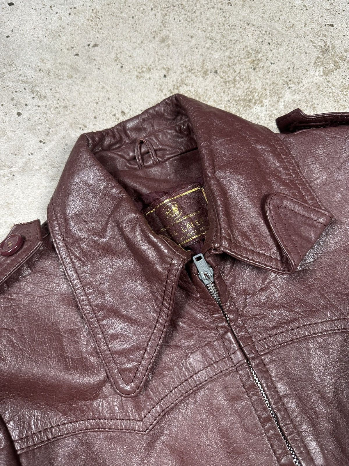 Other Vintage 90s Burgundy Genuine Leather Bomber Utility Jacket Size US XS / EU 42 / 0 - 6 Thumbnail