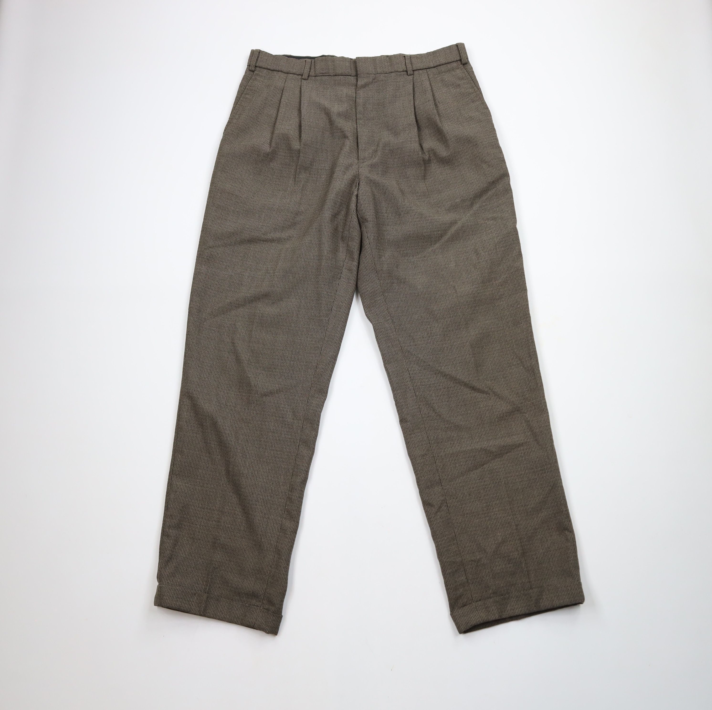 Vintage Vintage 90s Streetwear Cuffed Wide Leg Chino Pants Brown Size US 34 / EU 50 - 1 Thumbnail