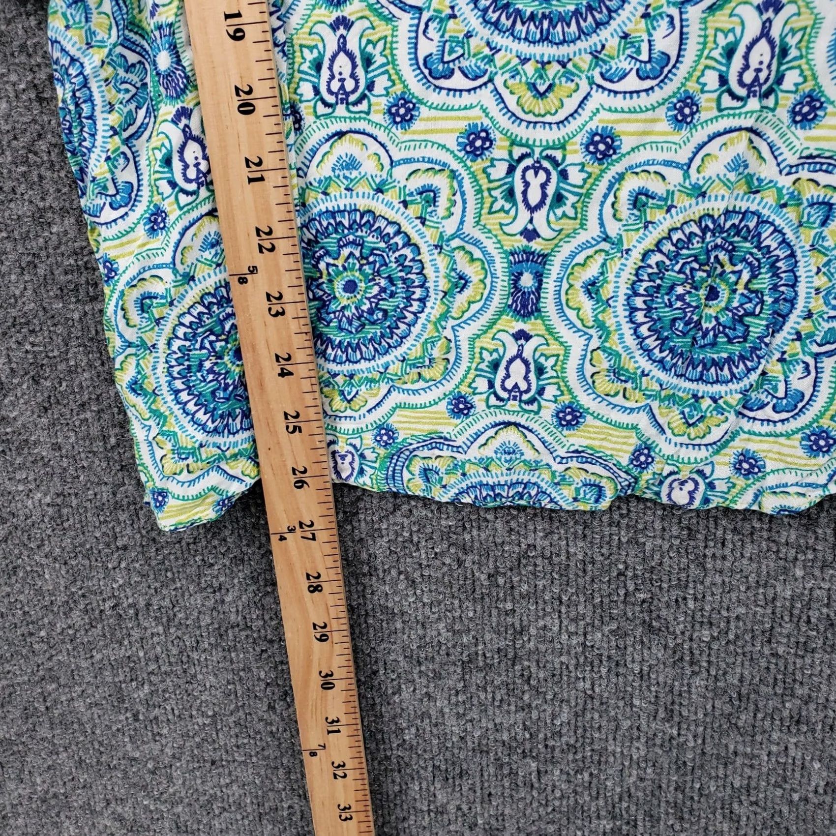 Vintage Cappagallo Blouse Womens Medium M Blue Paisely V Neck Short Sleeve Top Size M / US 6-8 / IT 42-44 - 5 Thumbnail