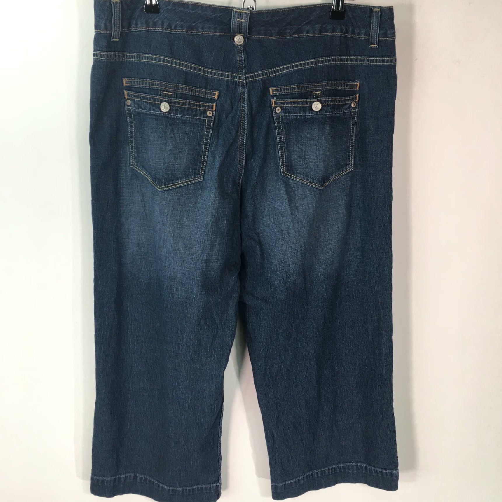 Vintage Style & Co Women's Blue Denim Cropped Jeans Size 14 Regular Fit Mid Rise 5-Pocket Modern Size 36" / US 14 / IT 50 - 2 Thumbnail