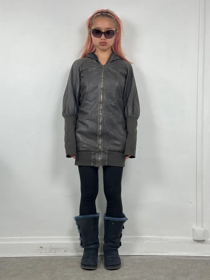 Giorgio Brato Giorgio Brato Avant-Garde Brut Grey Leather Long Jacket Size US XS / EU 42 / 0 - 1 Thumbnail