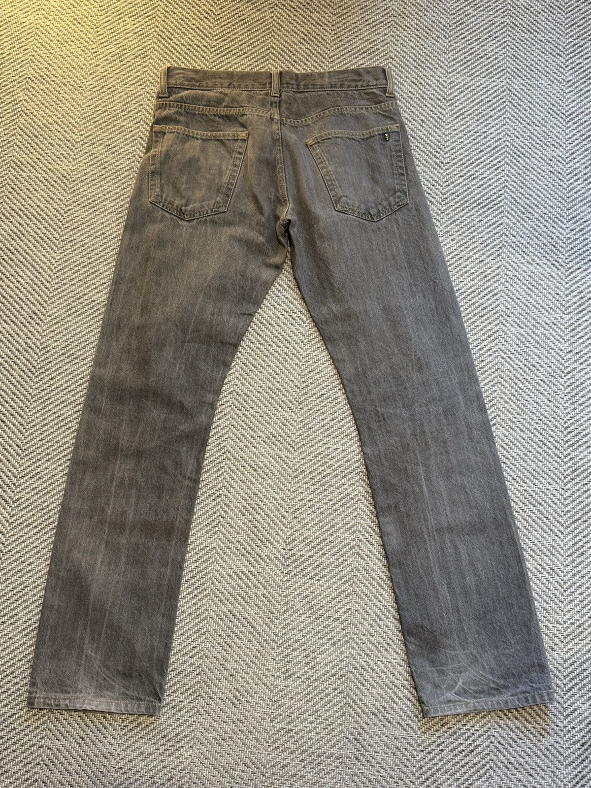 Alexander McQueen Silver Skull Grey Denim Jeans