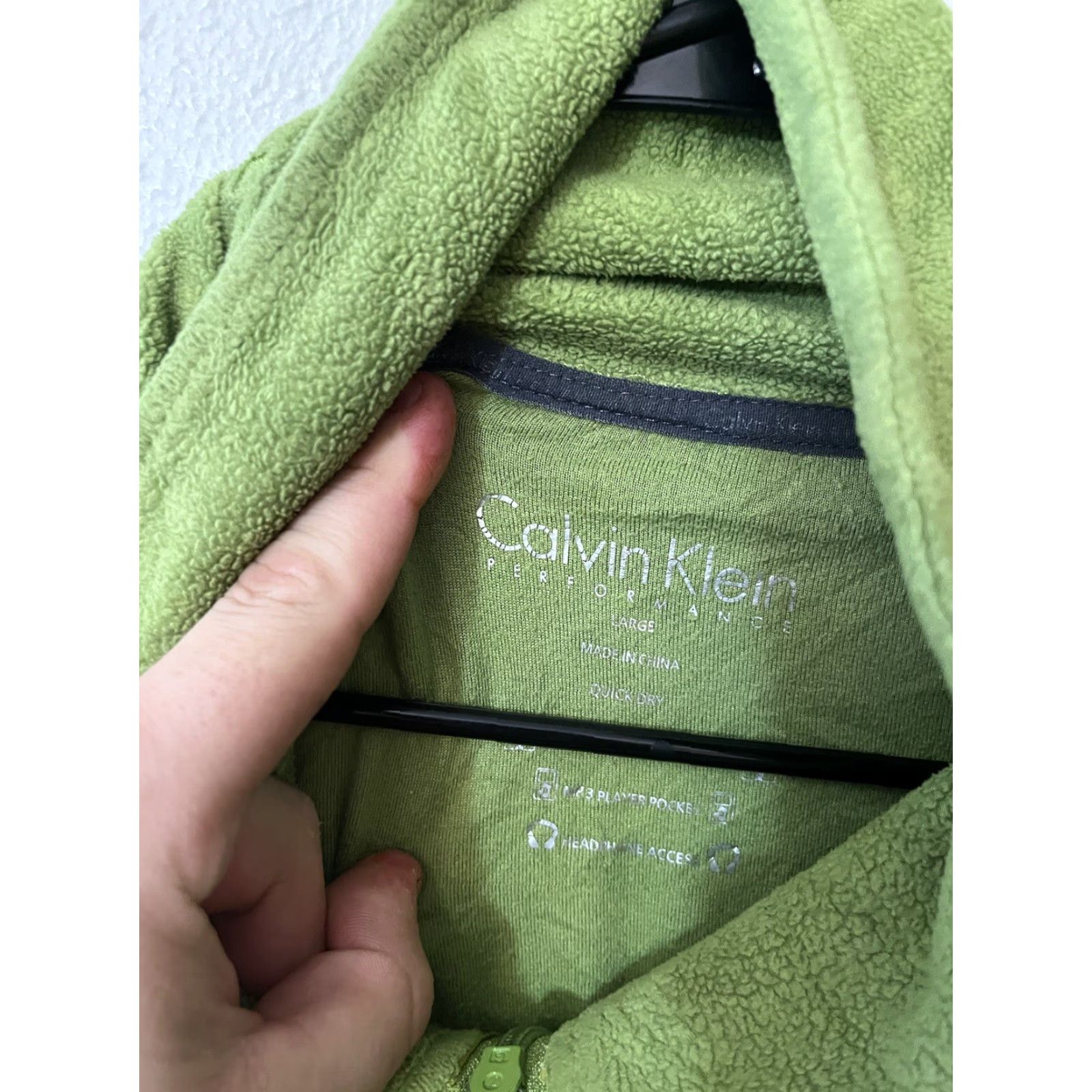 Calvin Klein Calvin Klein Sweater Women Large Green Fleece Performance Full Zip Jacket Size L / US 10 / IT 46 - 3 Thumbnail