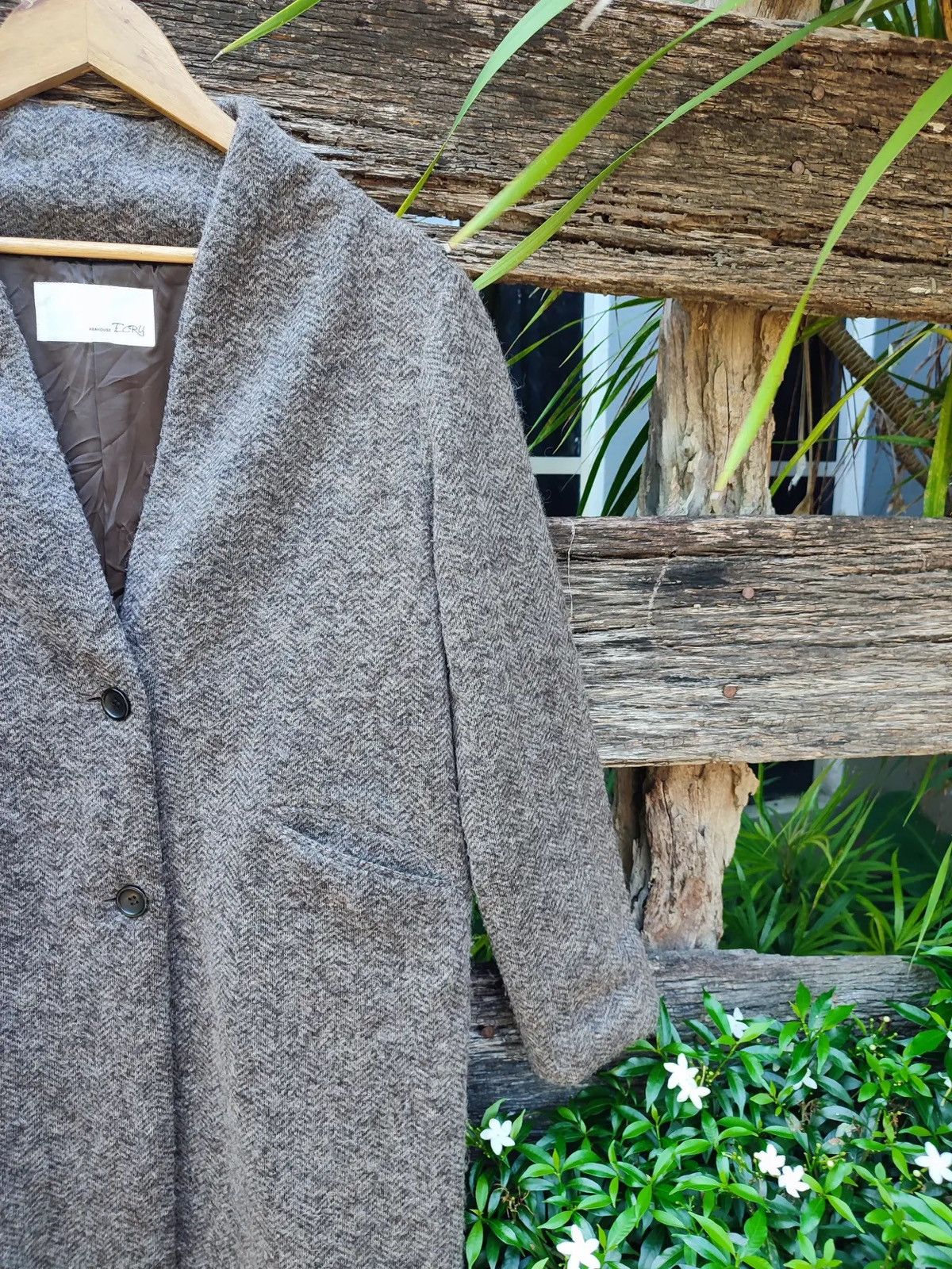 ABAHOUSE Abahouse ECRU Women’s Wool Blend Shawl Collar Overcoat Size M / US 6-8 / IT 42-44 - 6 Thumbnail