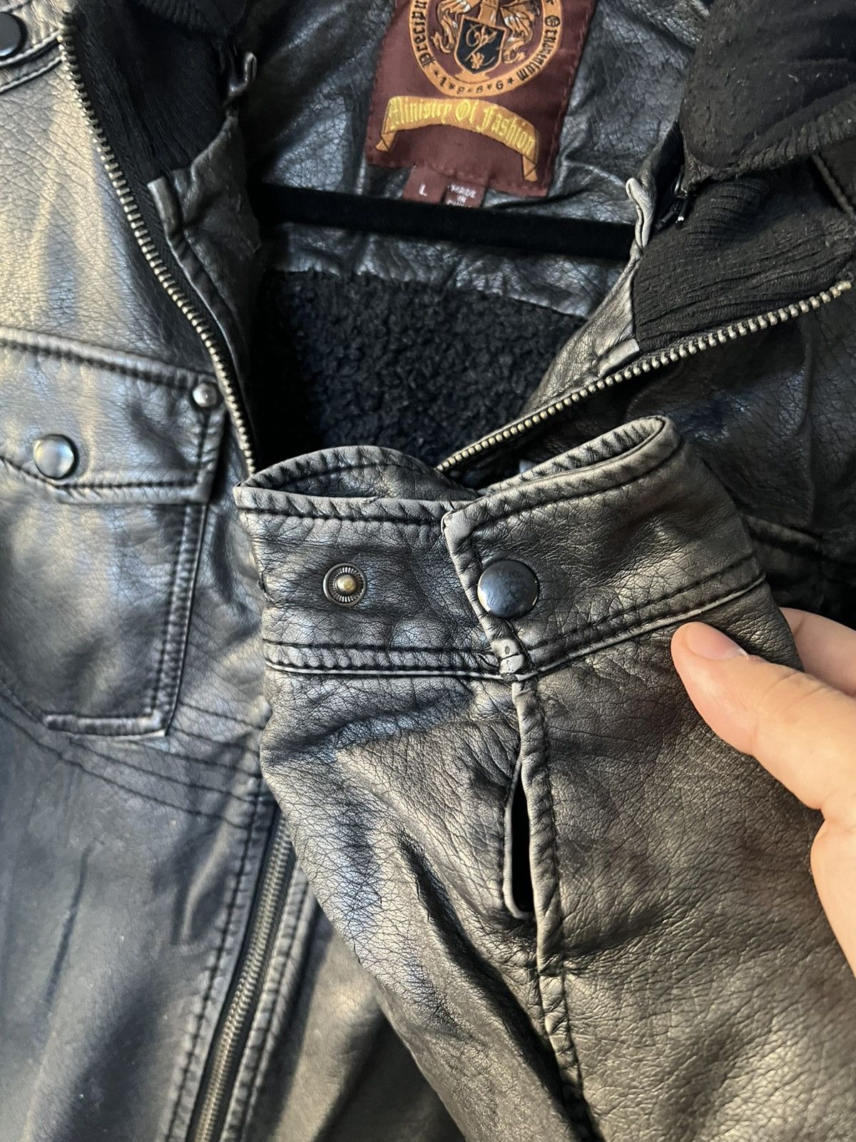Vintage Ministry of Fashion Faux Leather Jacket Size US L / EU 52-54 / 3 - 5 Thumbnail