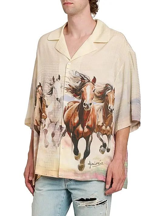 Amiri os11x0326 Horses Camp Shirt in Multicolor Size US L / EU 52-54 / 3 - 4 Thumbnail