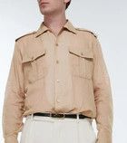 Saint Laurent Paris o1y0325 Solid Color Shirt in Khaki Size US M / EU 48-50 / 2 - 2 Thumbnail