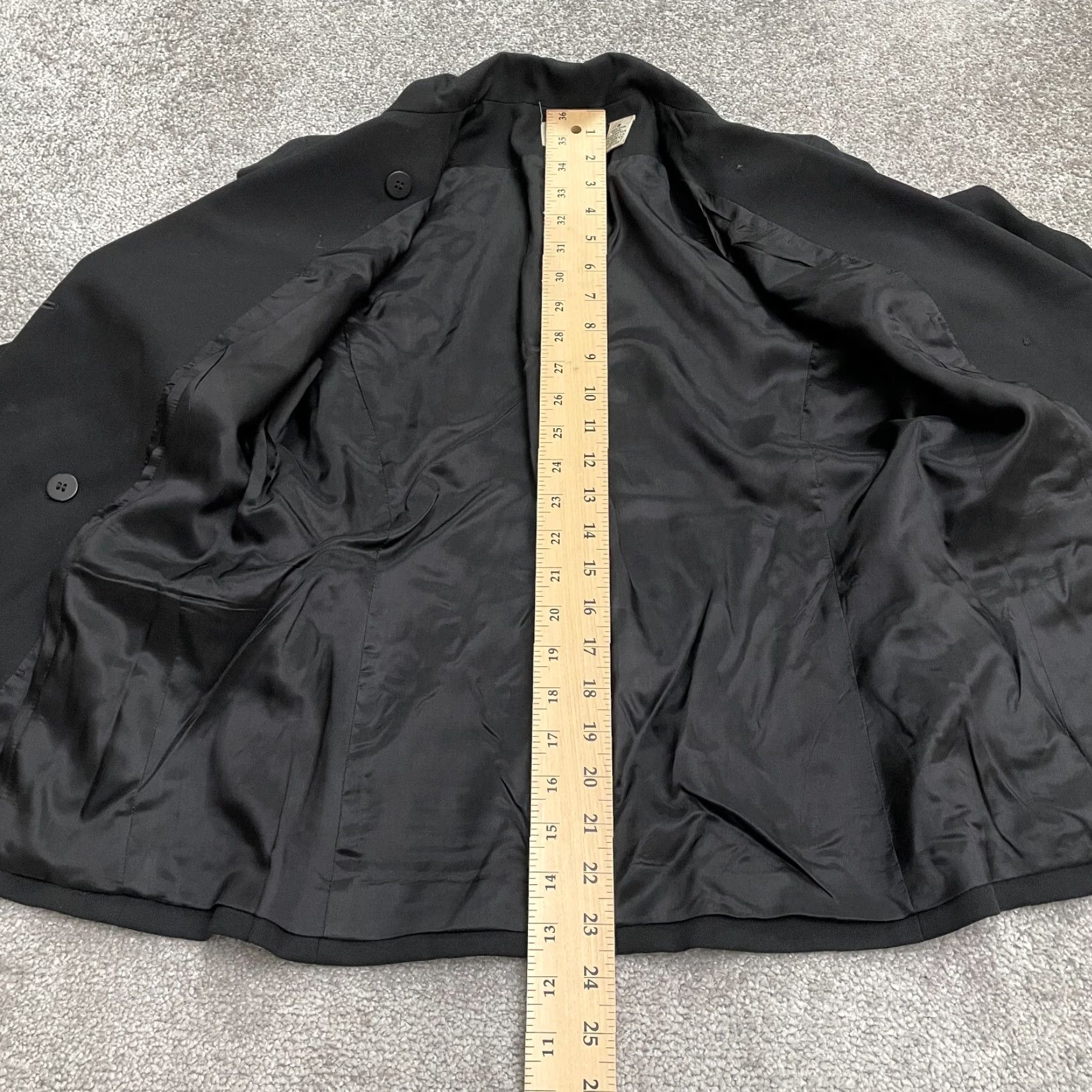 Ann Taylor Ann Taylor Loft Blazer Jacket Women 2 Black Double Breasted Padded Shoulder Wool Size XS / US 0-2 / IT 36-38 - 6 Thumbnail