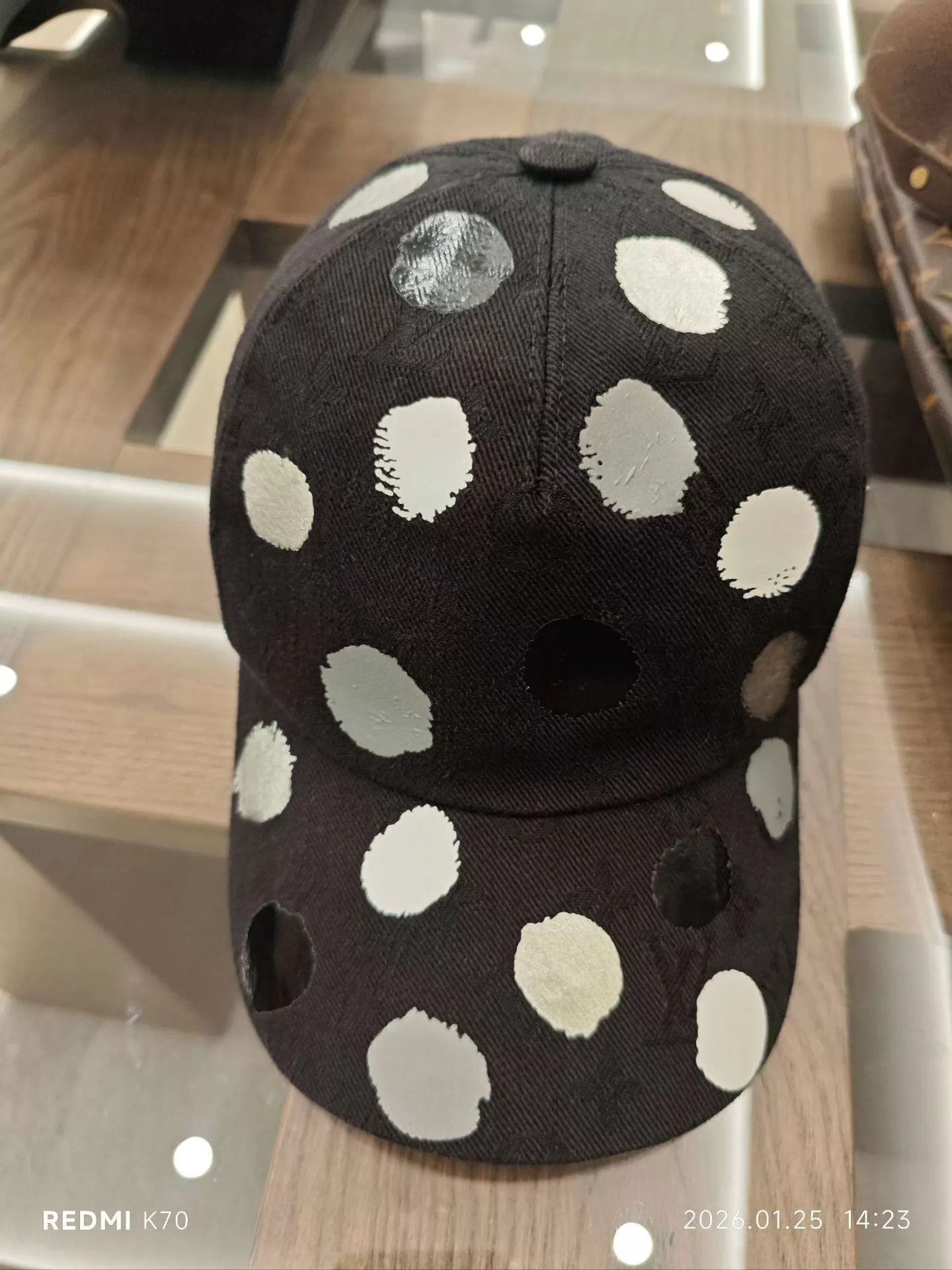 Louis Vuitton LV Yayoi Kusama Black Subtle All-Over Print Hat Size ONE SIZE - 1 Thumbnail