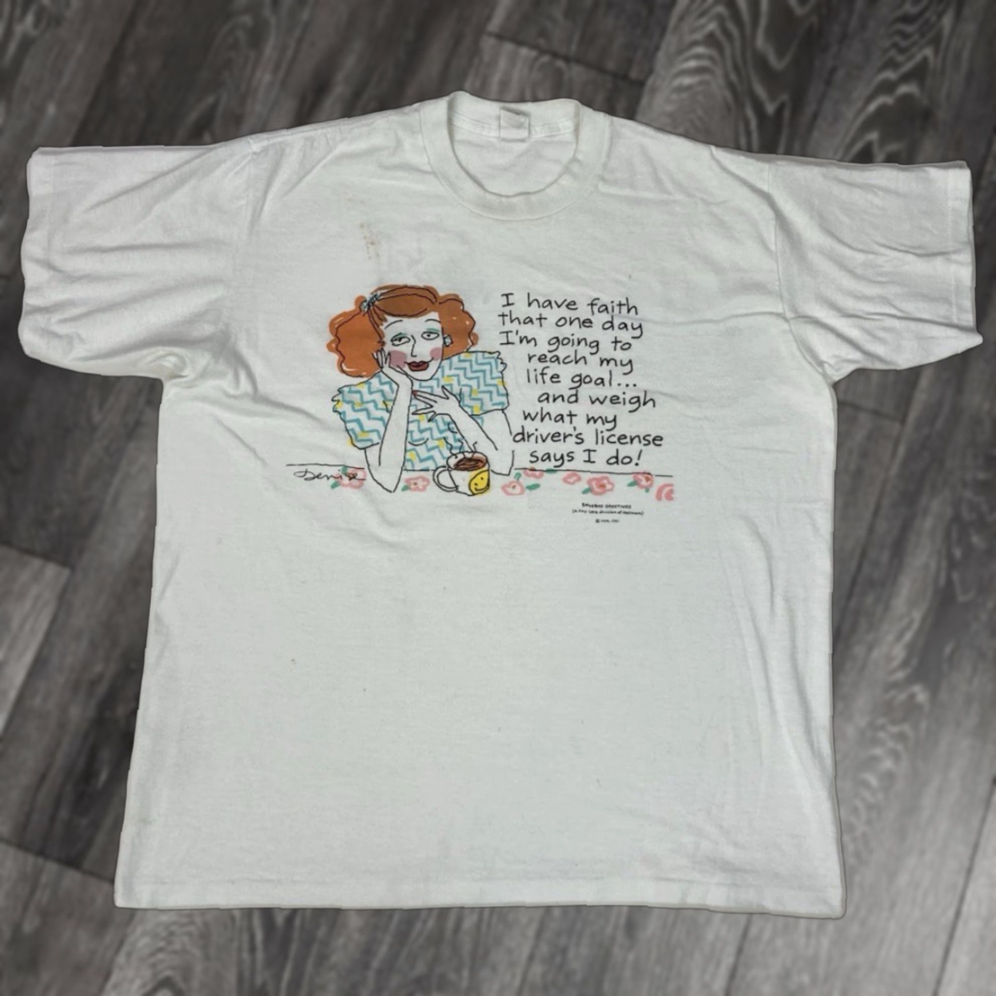 Vintage VINTAGE ShoeBox Greetings Funny Graphic T-shirt Men XL USA 90s Single Stitch Shirt Adults White Size US XL / EU 56 / 4 - 1 Thumbnail
