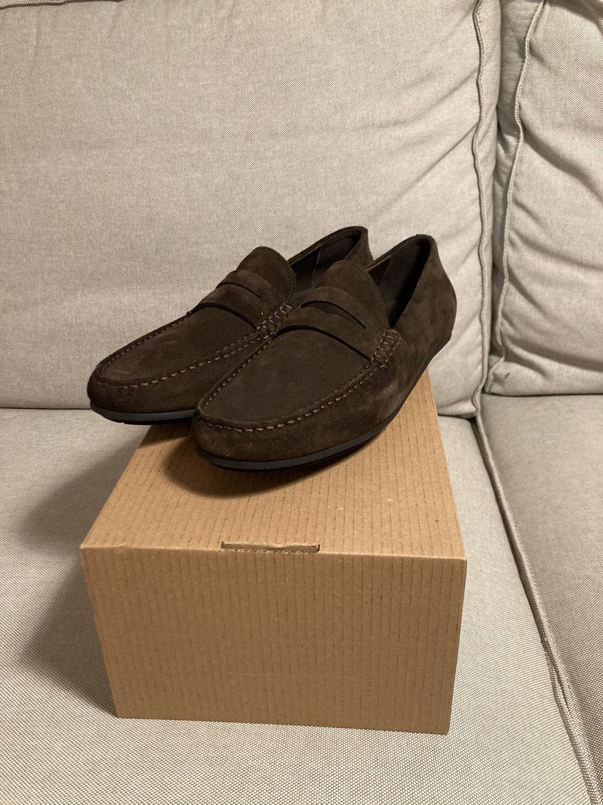 image of J M Weston Jm Weston Suede Loafer in Brown, Men's (Size 10)