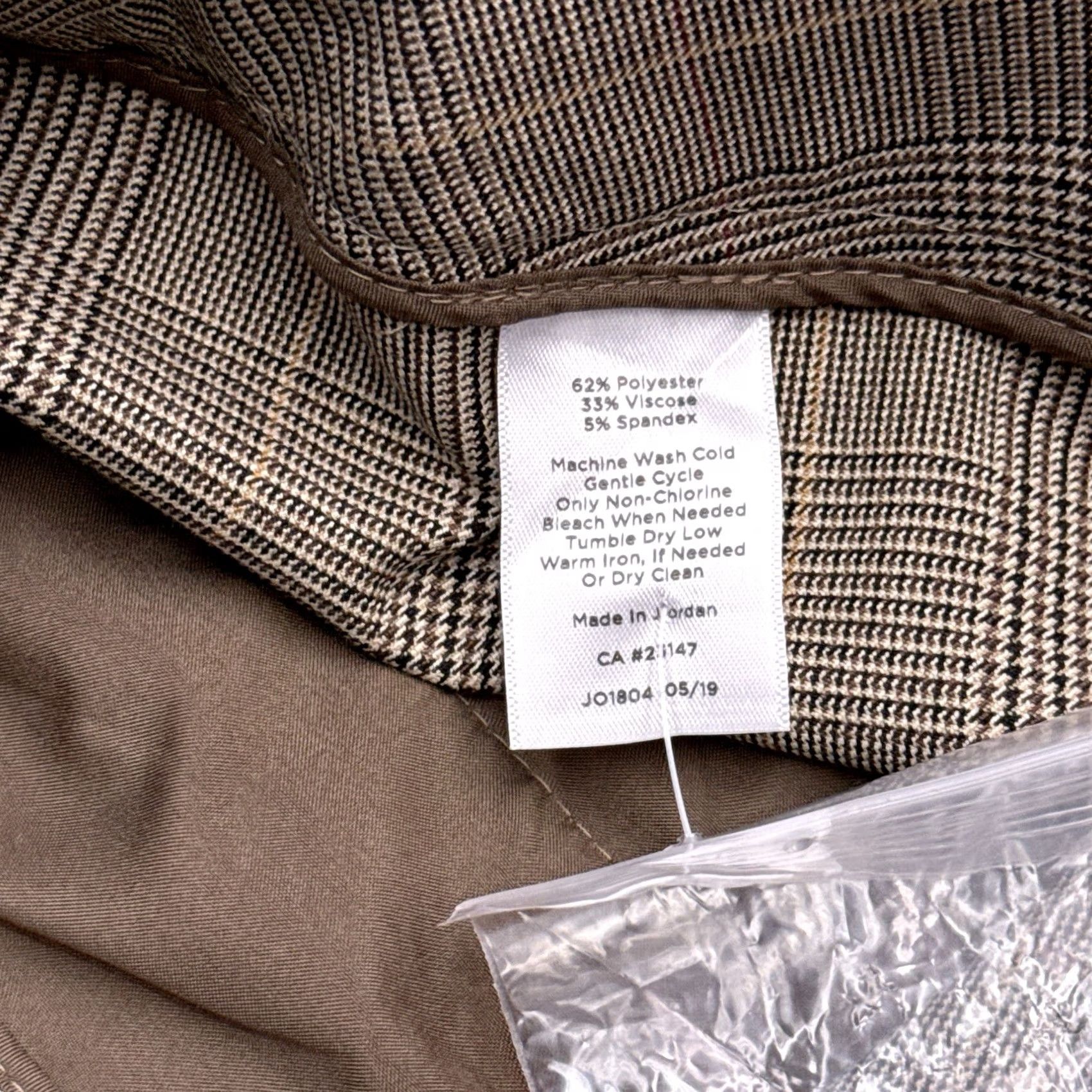 Talbots Talbots Pants Womens 24W Tan Plaid High Waist Straight Leg New Size 42" / US 20 - 4 Thumbnail