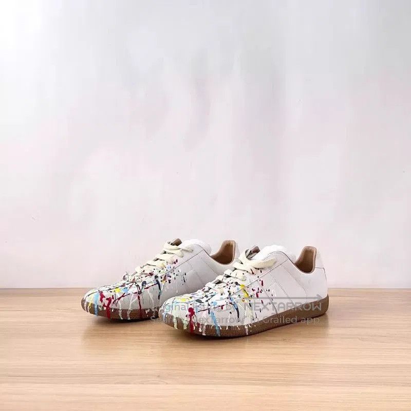 Maison Margiela Gray Paint Splatter Low. Size US 11 / EU 44 - 1 Thumbnail