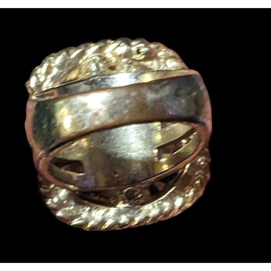 Other Champagne Gemmed Glam Gold Tone Statement Ring Size 7 Size ONE SIZE - 3 Thumbnail