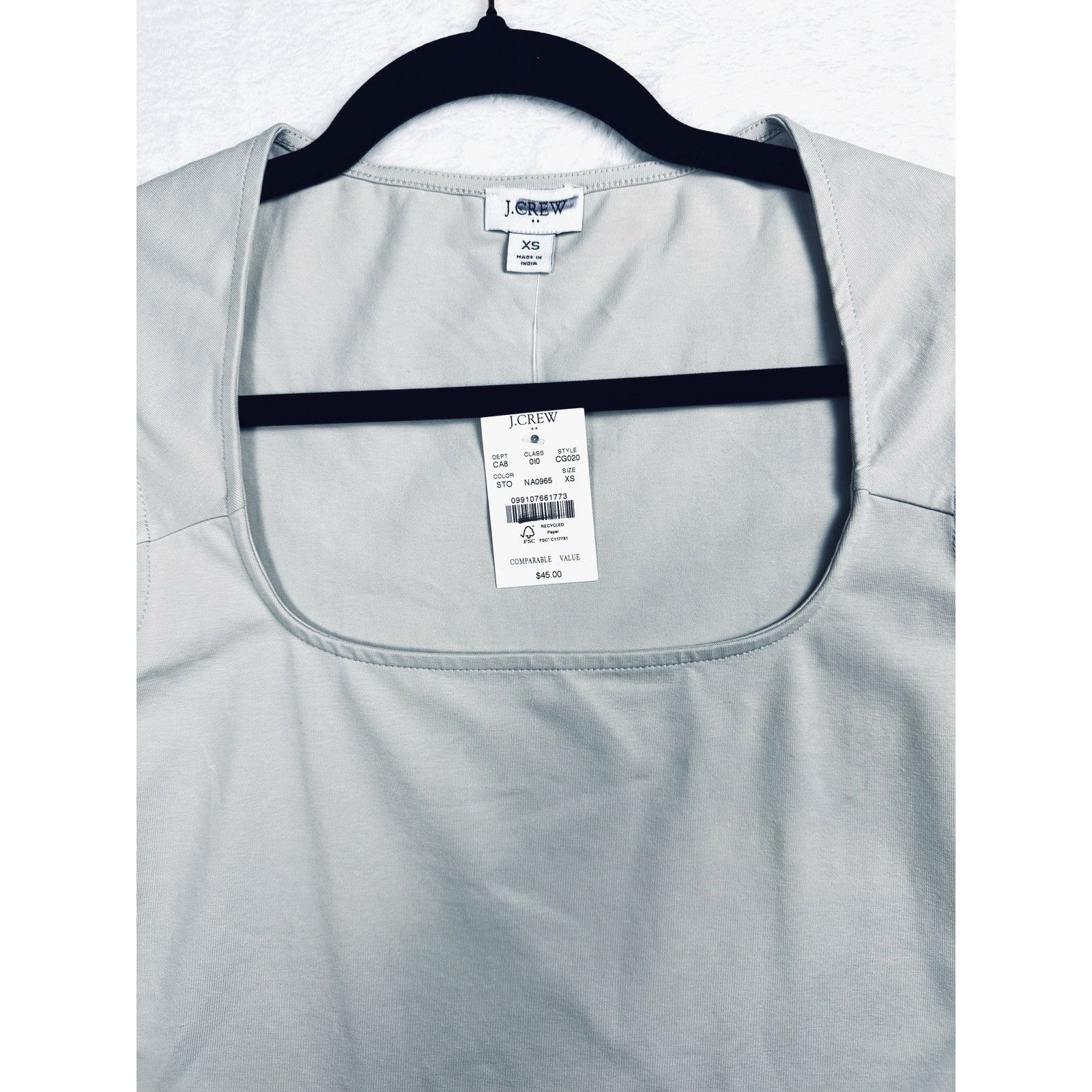 J.Crew J.CREW Womens Cap-Sleeve Stretch Squareneck tank top Beige X Size XS / US 0-2 / IT 36-38 - 5 Thumbnail