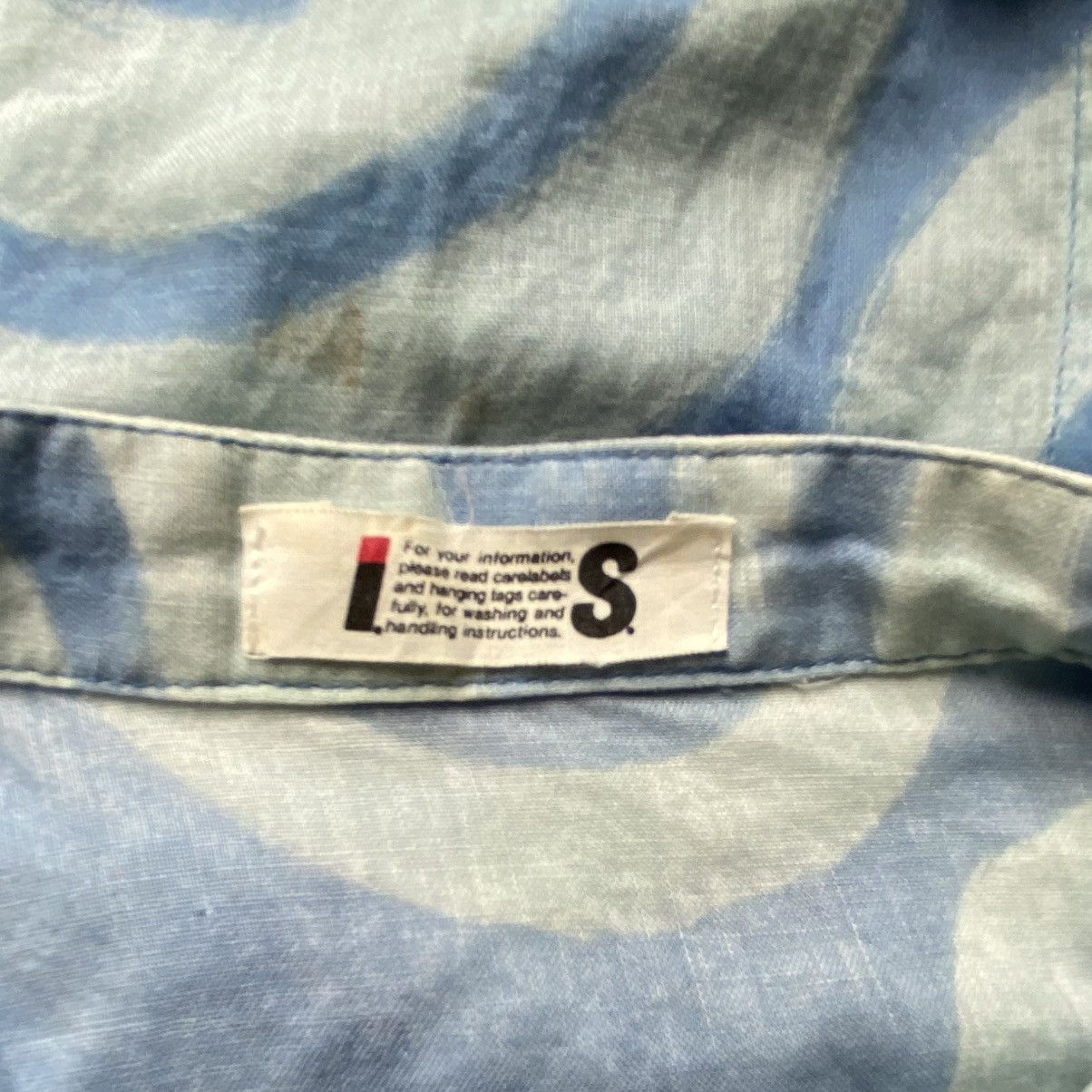 Issey Miyake I.S. Issey Miyake Blue Mandarin Collar Blouse Size XL / US 12-14 / IT 48-50 - 10 Thumbnail