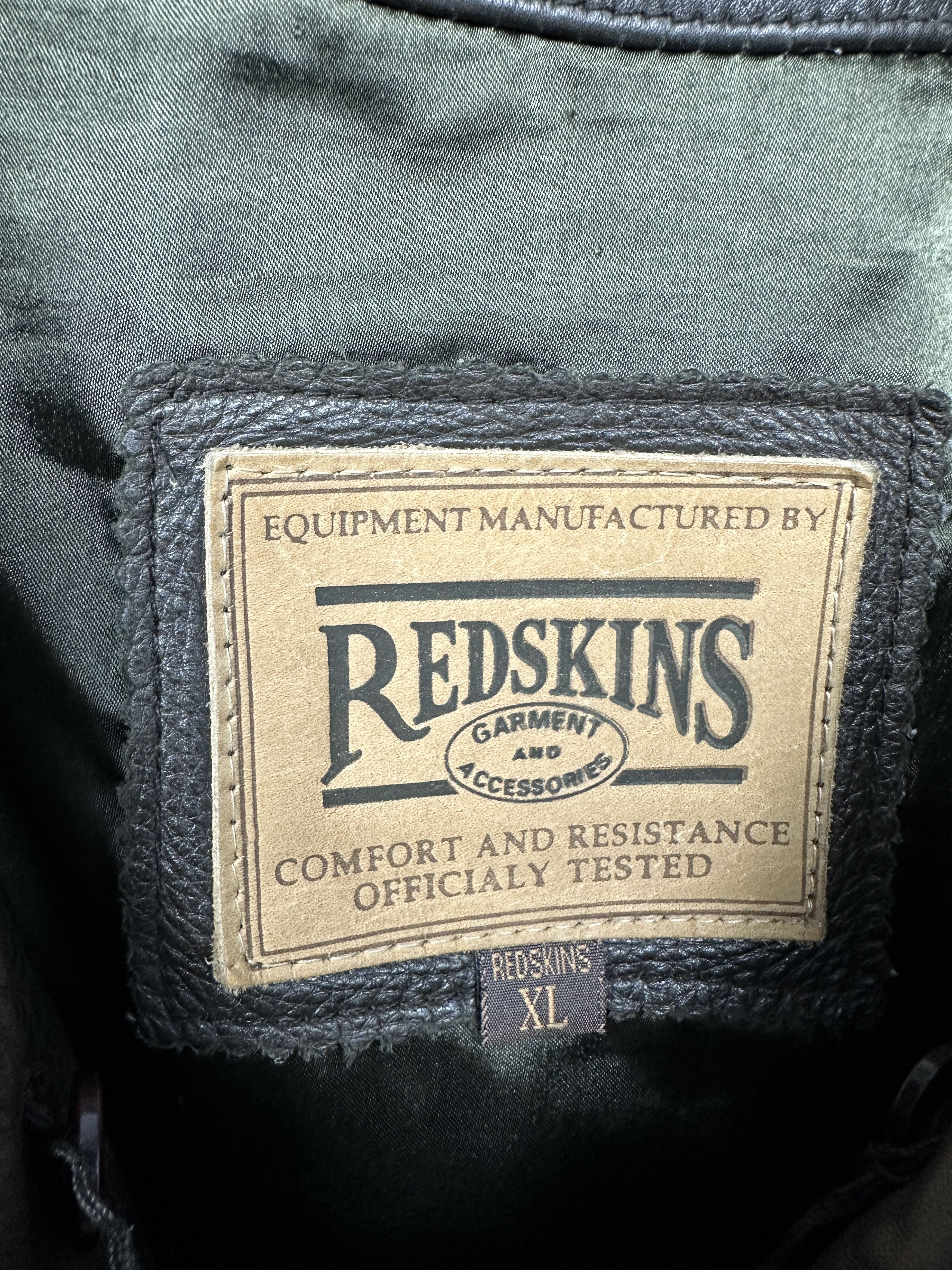 Genuine Leather Redskins Vintage Mens Leather Bomber Jacket Size US XL / EU 56 / 4 - 5 Thumbnail