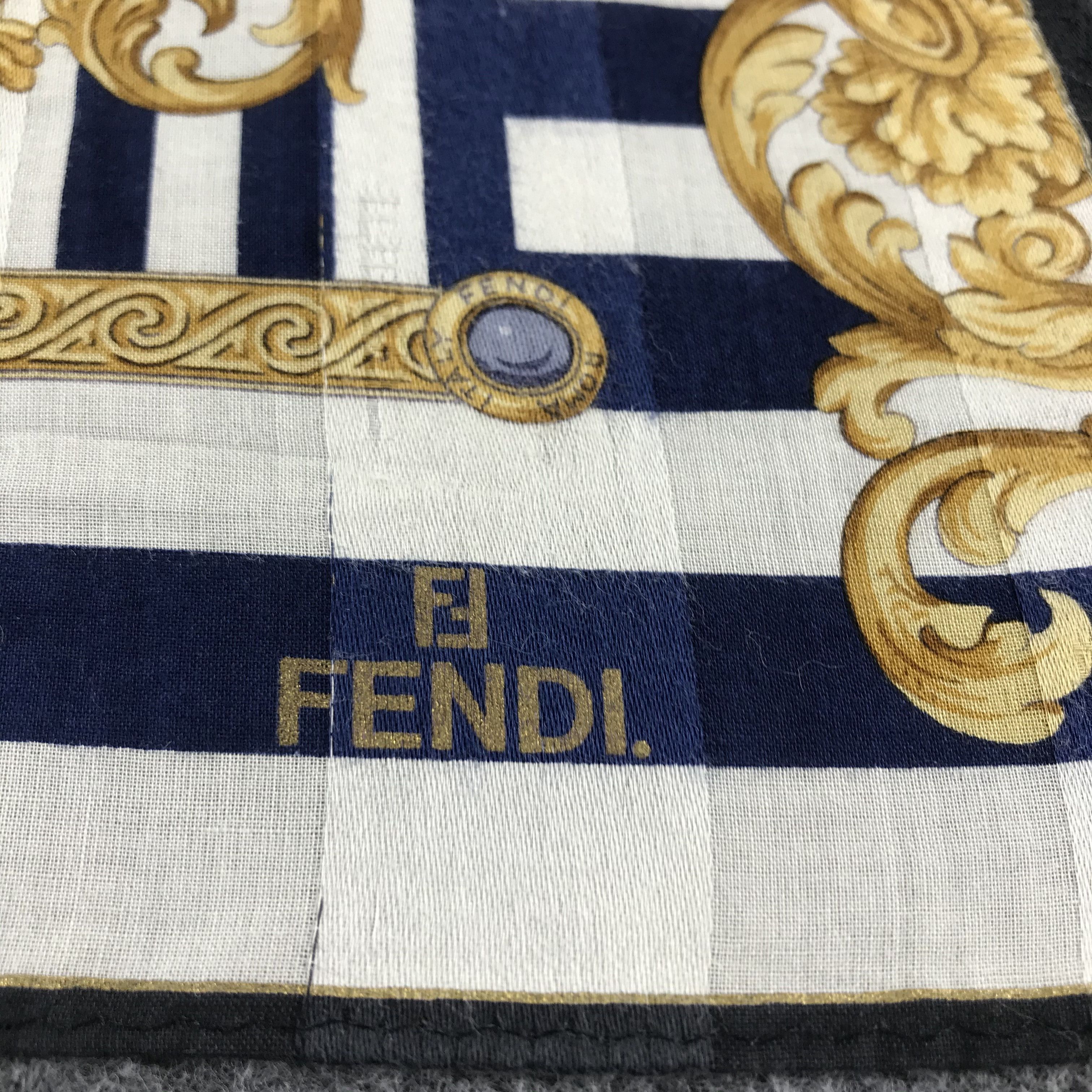 Japanese Brand Fendi FF Baroque Handkerchief Neckerchief Bandana H411 Size ONE SIZE - 4 Thumbnail