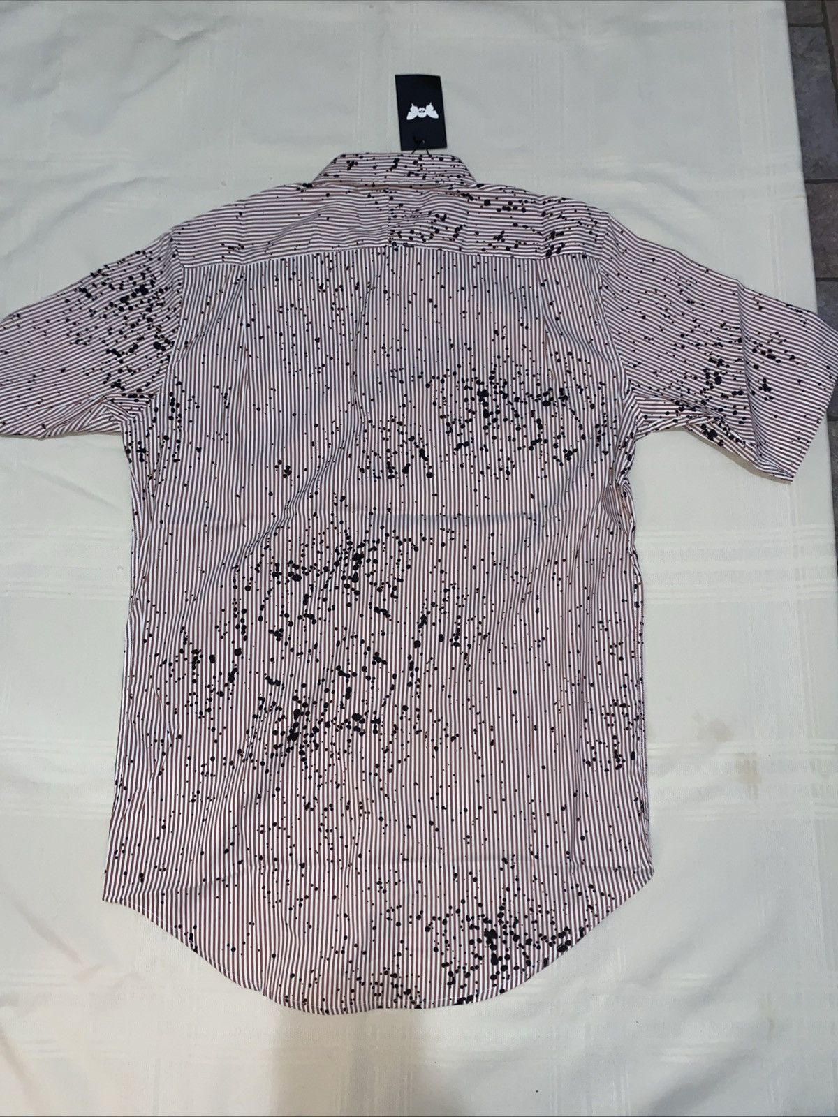 Black Scale Blvke Scvle mens button up pink stripe w/ paint splatterNWT Size US M / EU 48-50 / 2 - 4 Thumbnail