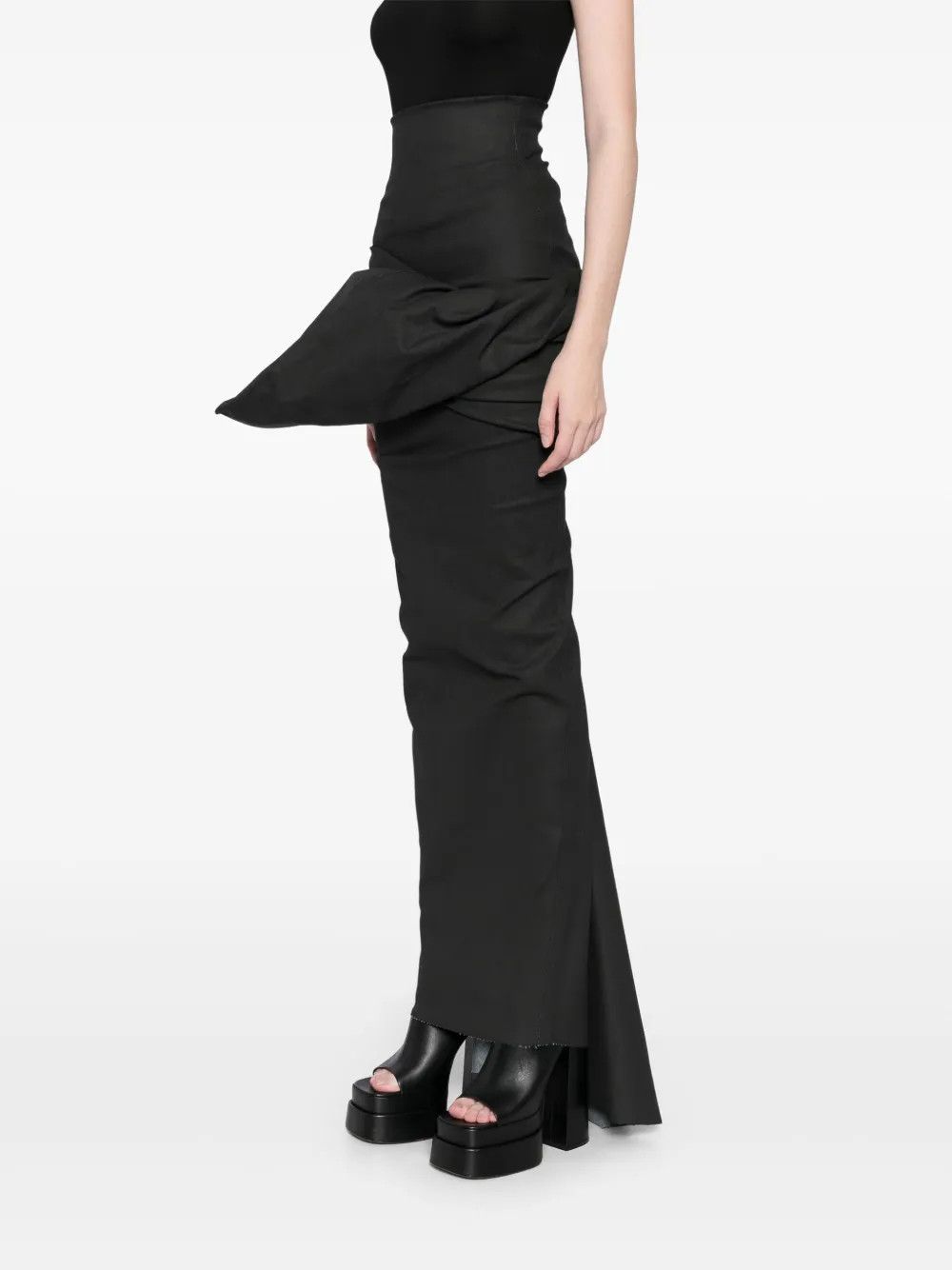 Rick Owens o1y0126 Maxi Skirt in Black Size 26" / US 2 / IT 38 - 3 Thumbnail