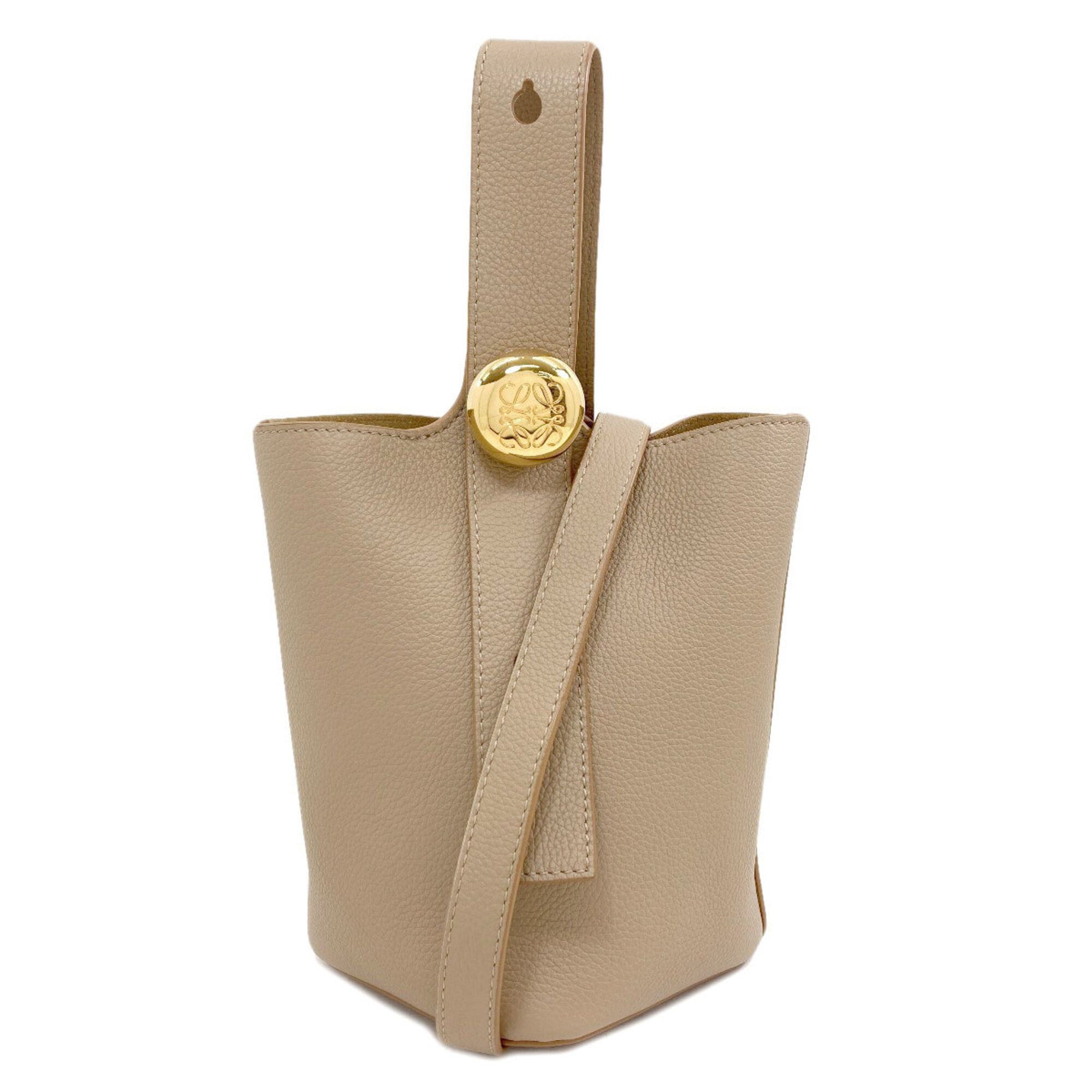 Loewe Loewe Pebble Bucket Mini 2-Way Handbag, Calfskin, Women's Size ONE SIZE - 1 Thumbnail