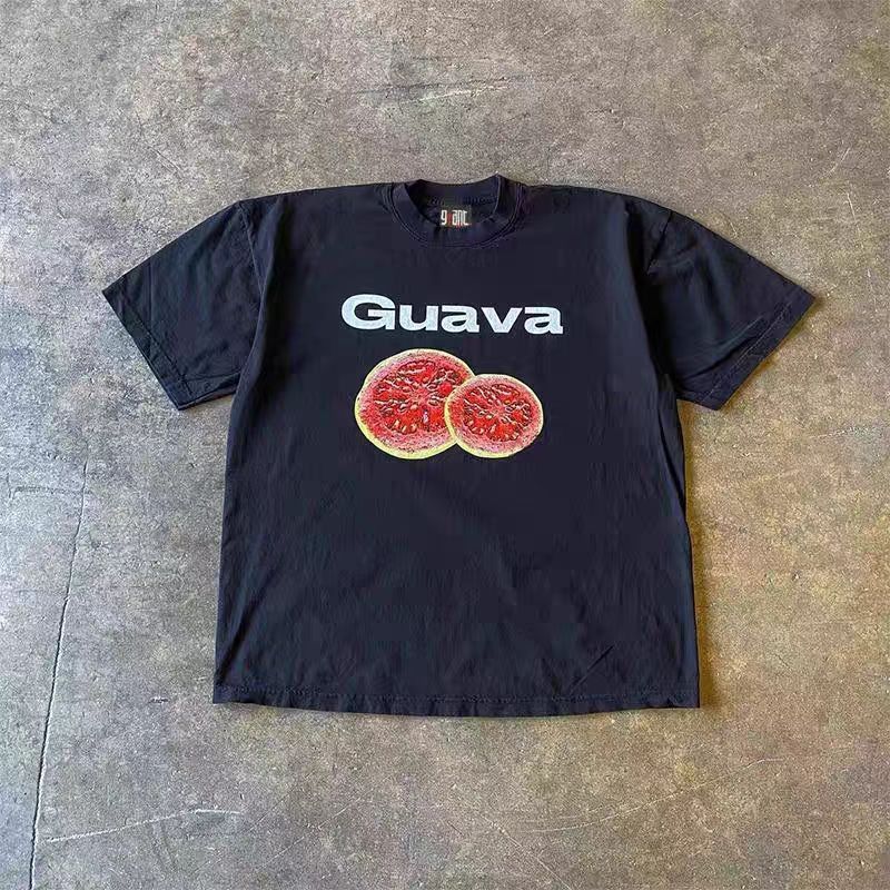 Vintage Black loose washed vintage Guava print tee Size US M / EU 48-50 / 2 - 1 Thumbnail
