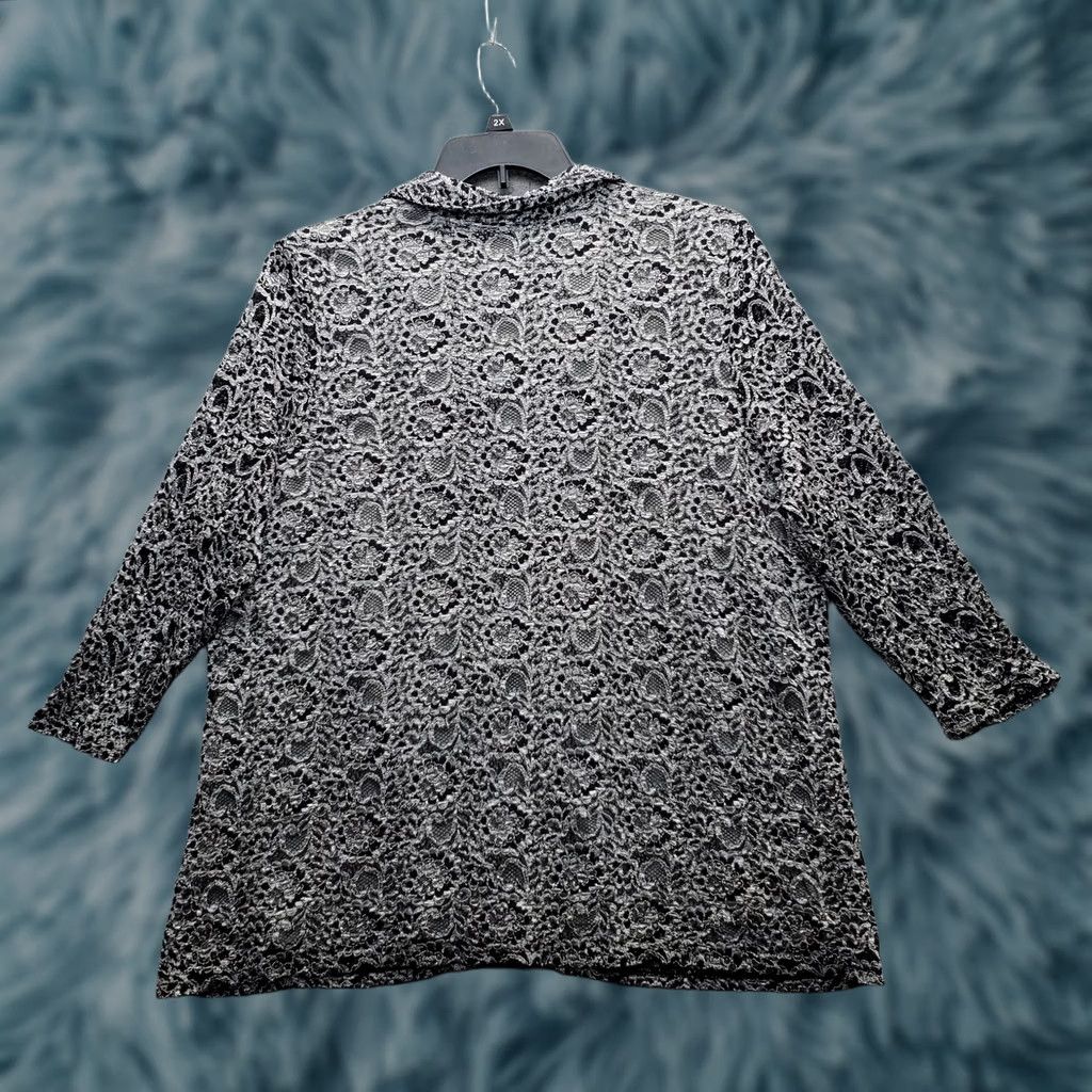 Avenue Avenue Shirt Womens 26/28 Multi Lace Floral Rayon Lined 3/4 Sleeve Button-Up Size 4XL / US 24-26 - 1 Thumbnail