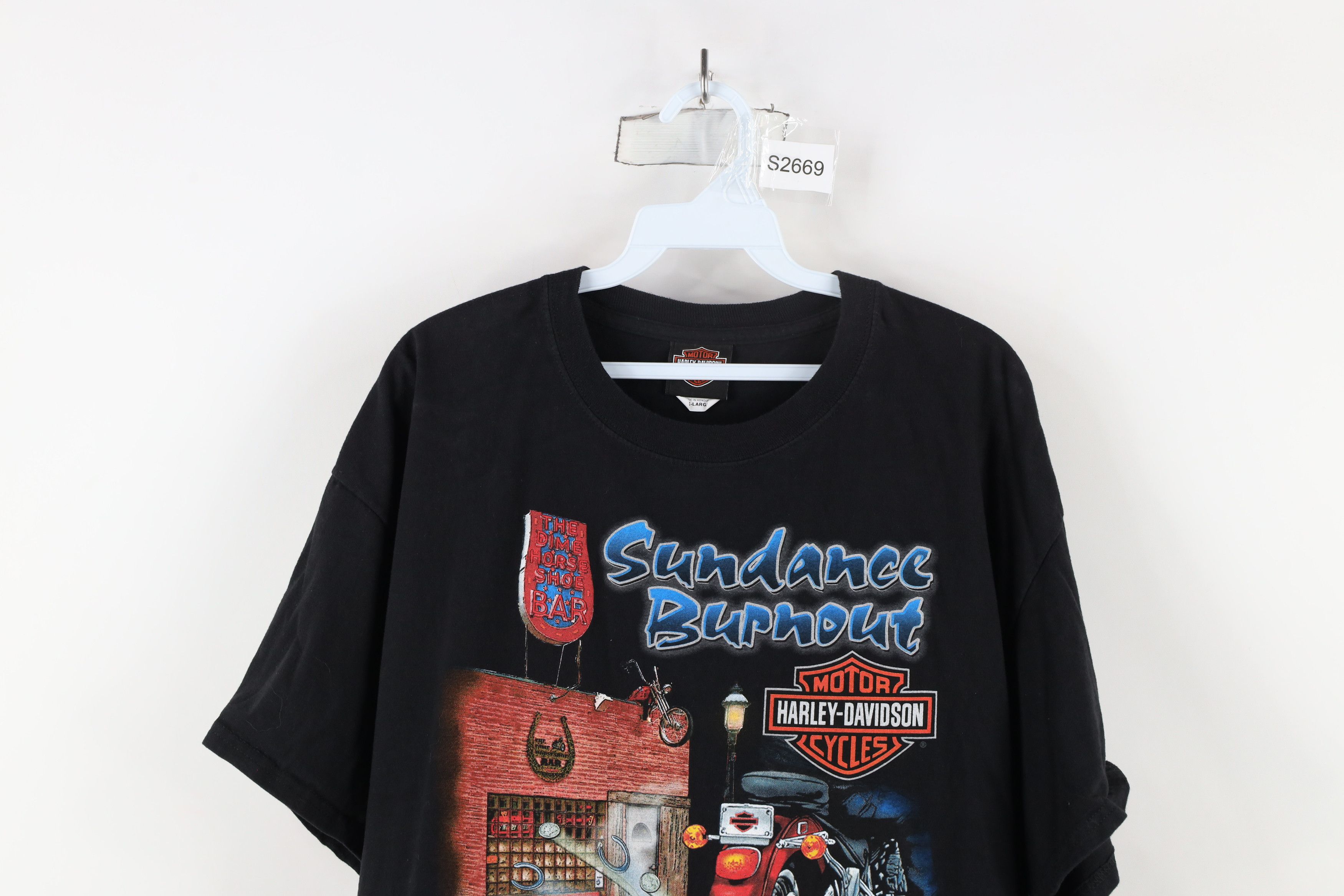 Harley Davidson × Vintage Vintage Y2K Harley Davidson Sundance Wyoming T-Shirt Black Size US XL / EU 56 / 4 - 2 Thumbnail