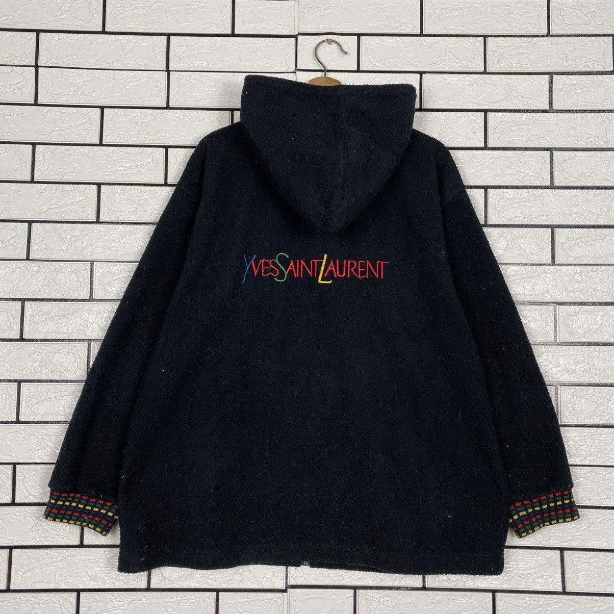 Yves Saint Laurent 📌Vintage Zipper Sweater Hoodie Yves Saint Laurent Big Logo Size US L / EU 52-54 / 3 - 9 Thumbnail
