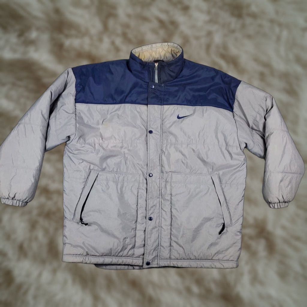 Nike VINTAGE Nike Air Gray Blue Puffer Jacket Mens XL Full Zip Insulated Windproof 90s Sports Size US XL / EU 56 / 4 - 1 Thumbnail