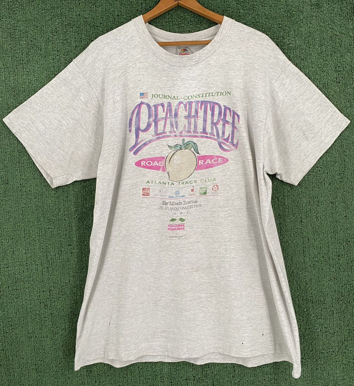 Vintage VTG 1991 Atlanta Peachtree Road Race Distressed T-Shirt Lrg Size US L / EU 52-54 / 3 - 1 Thumbnail