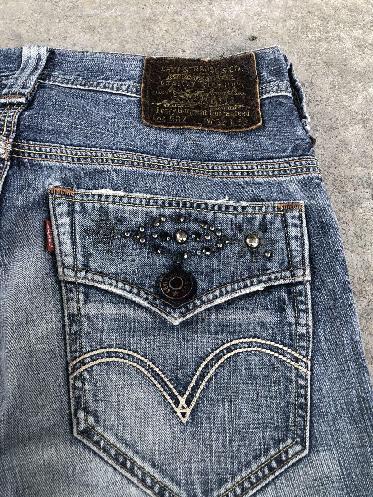 If Six Was Nine Y2k Levis Flared Jeans Bootcut 507 Distressed Jeans Size US 32 / EU 48 - 16 Thumbnail