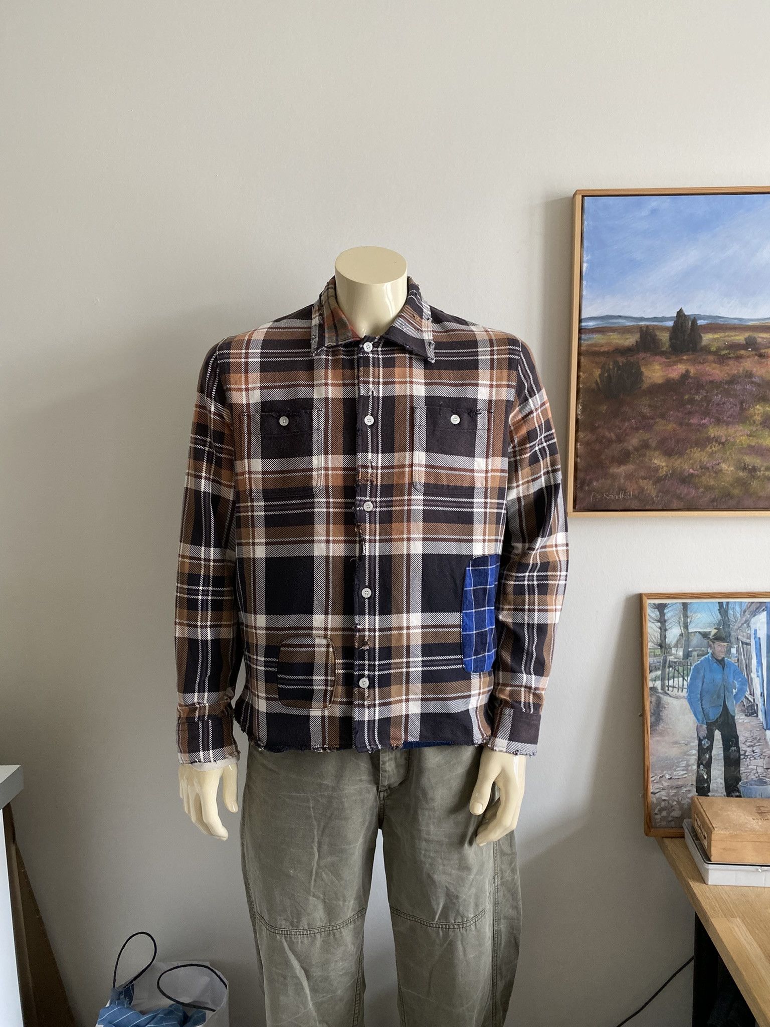 Kapital DISTRESSED VINTAGE WASH CHECK SHIRT Size US M / EU 48-50 / 2 - 4 Thumbnail