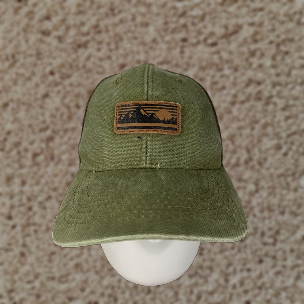 George George Trucker Hat Adult One Size Green Embroidered Poly Blend Hat Cap Adjustable Breathable Lightweight Men Logo Ski - Vintage not Size ONE SIZE - 1 Thumbnail