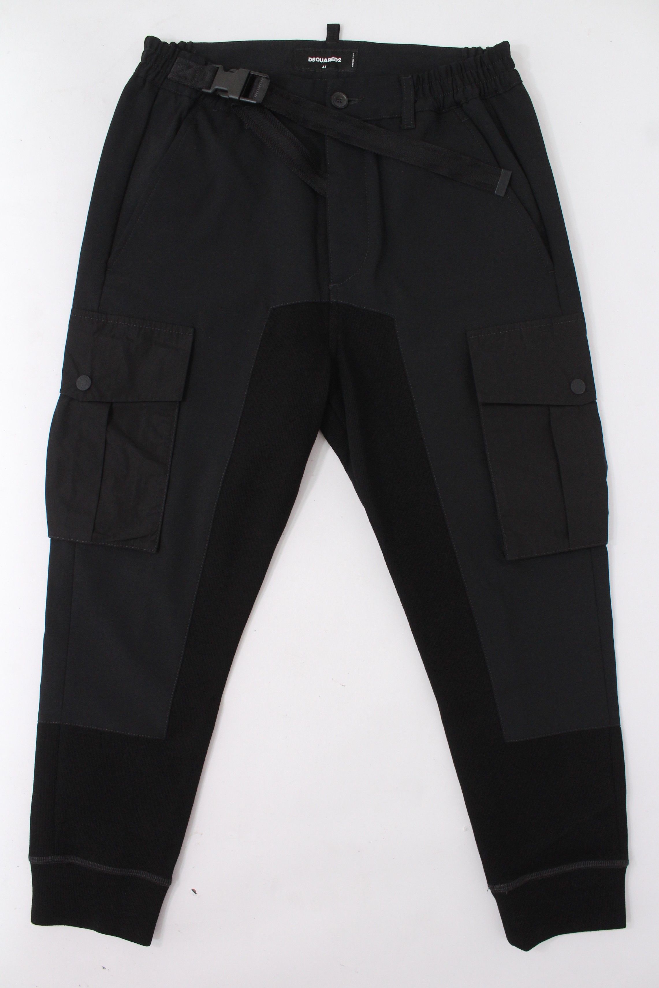 Dsquared2 Dsquared2 Black Mixed-Material Cargo Joggers IT 44 Size US 28 / EU 44 - 1 Thumbnail