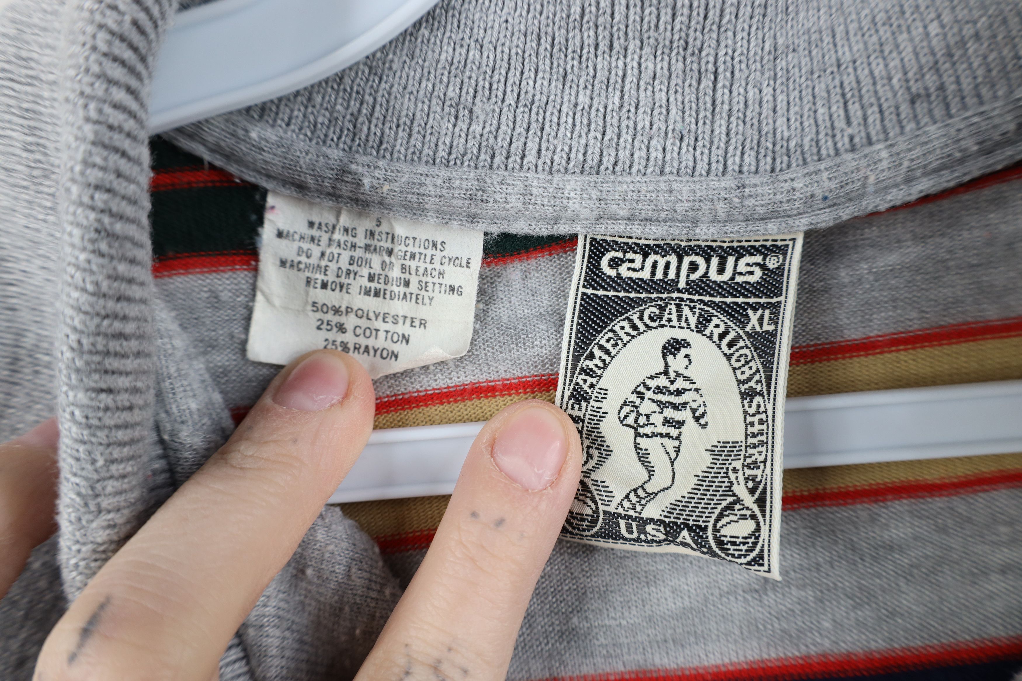 Vintage Vintage 70s Streetwear Knit Long Sleeve Rugby Polo USA Size US XL / EU 56 / 4 - 7 Thumbnail