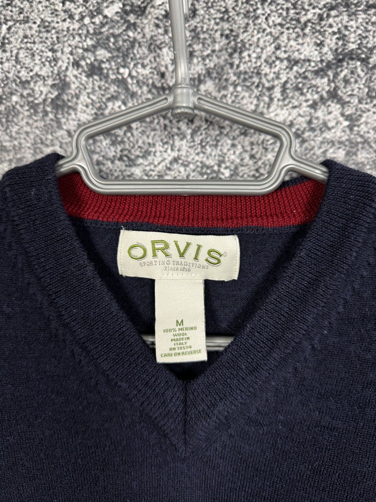 Orvis Orvis V-Neck Sweater Merino Wool Pullover Italy Slim Size M Size US M / EU 48-50 / 2 - 7 Thumbnail