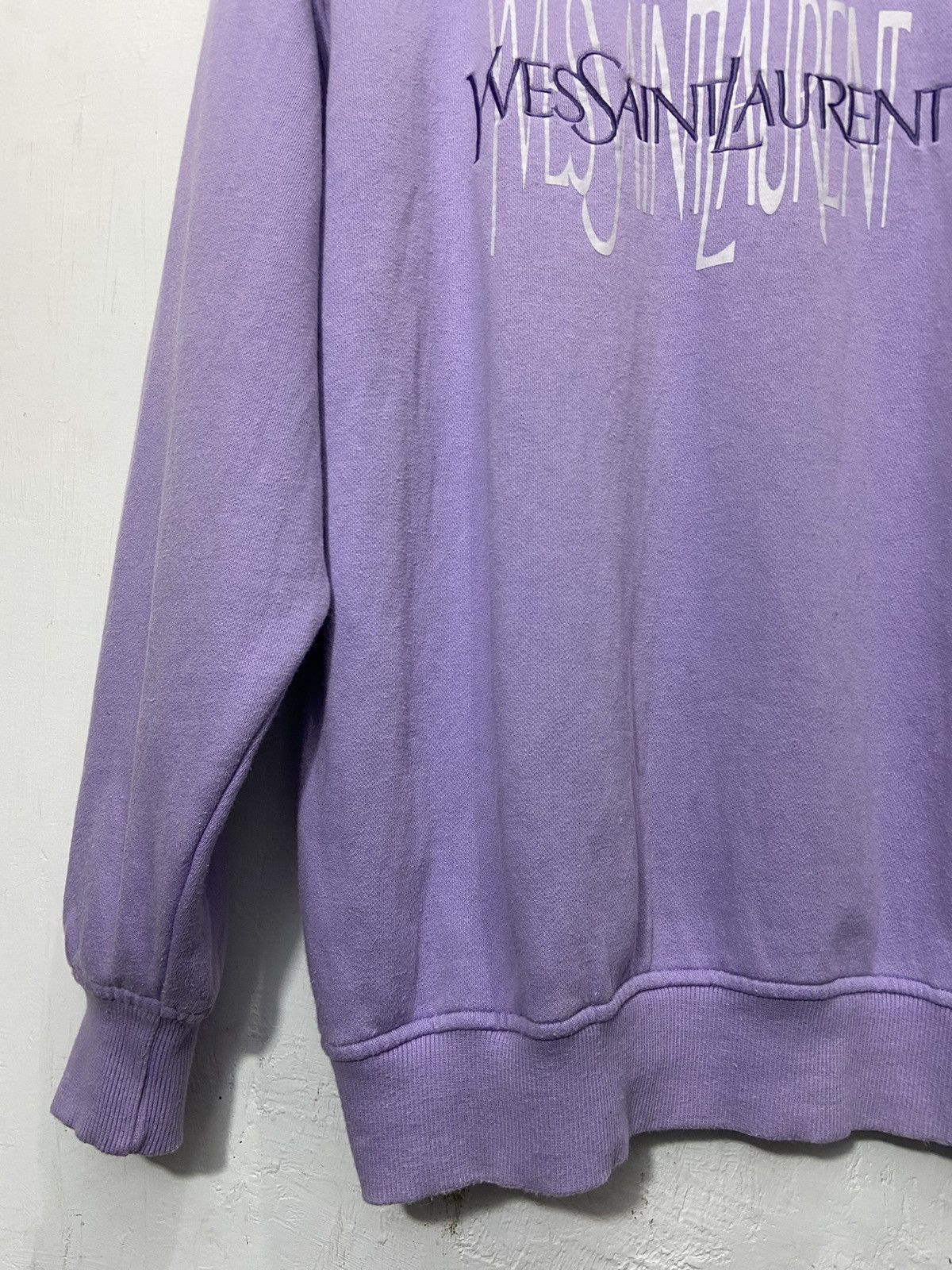 Vintage × Yves Saint Laurent YSL Logo Embroidered Speel Out Sweatshirt Size US L / EU 52-54 / 3 - 18 Thumbnail