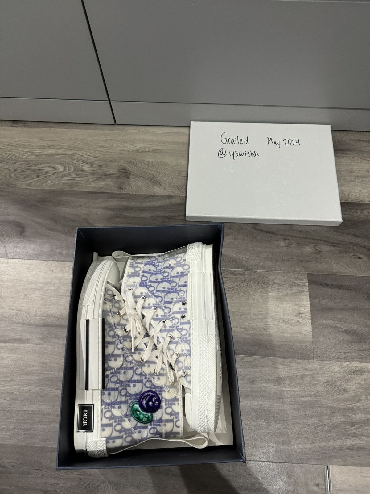 image of Dior Kenny Scharf B23 High Top Sneaker in Purple, Men's (Size 9)