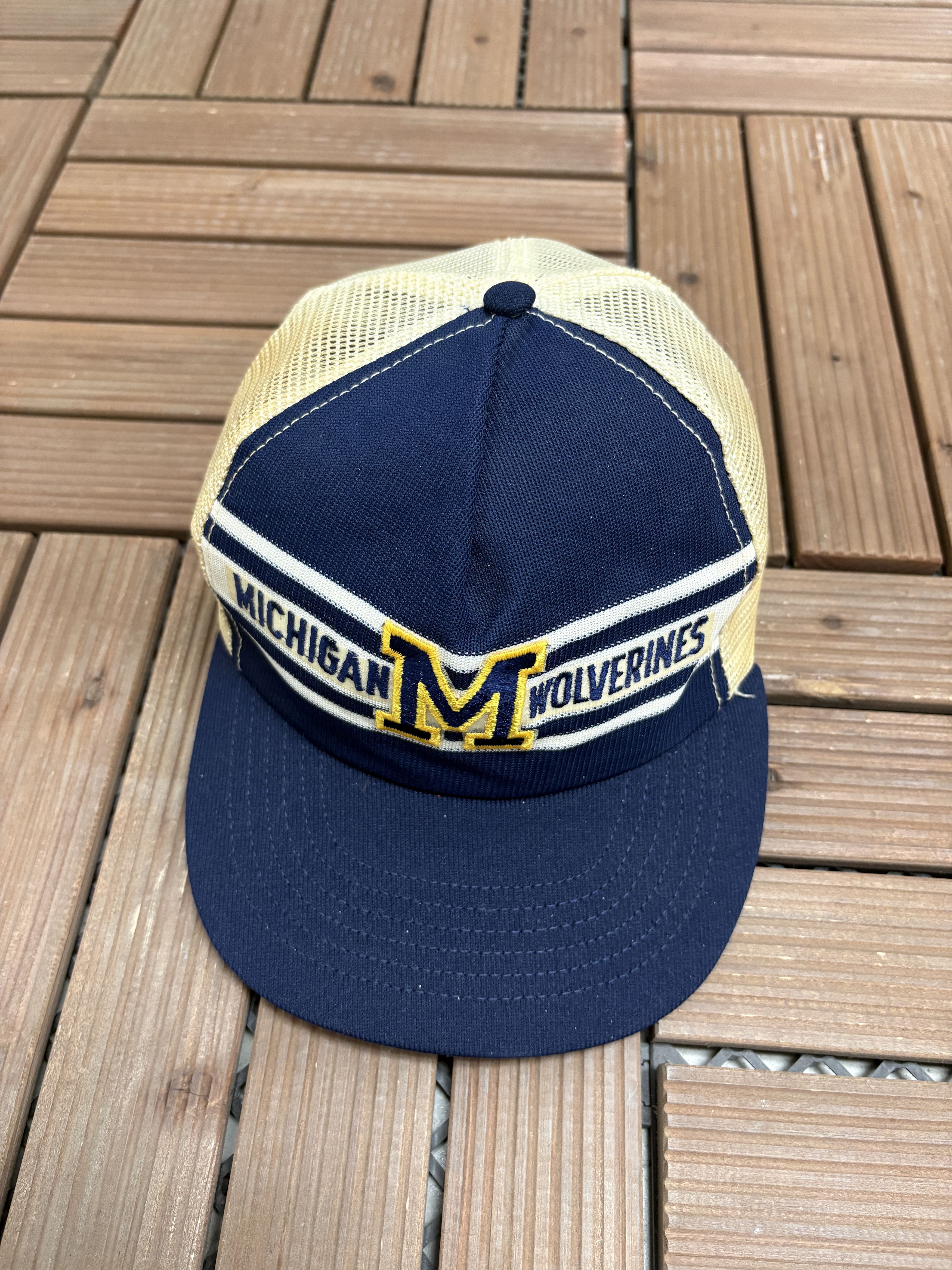 Vintage Michigan Wolverines Stitched Vintage Blue Snap Back Hat Size ONE SIZE - 1 Thumbnail