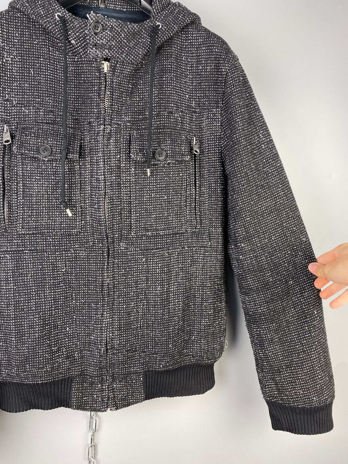 Dior Dior Kris Ban Assche 08AW Knit Hooded Bomber Jacket Size US L / EU 52-54 / 3 - 8 Thumbnail