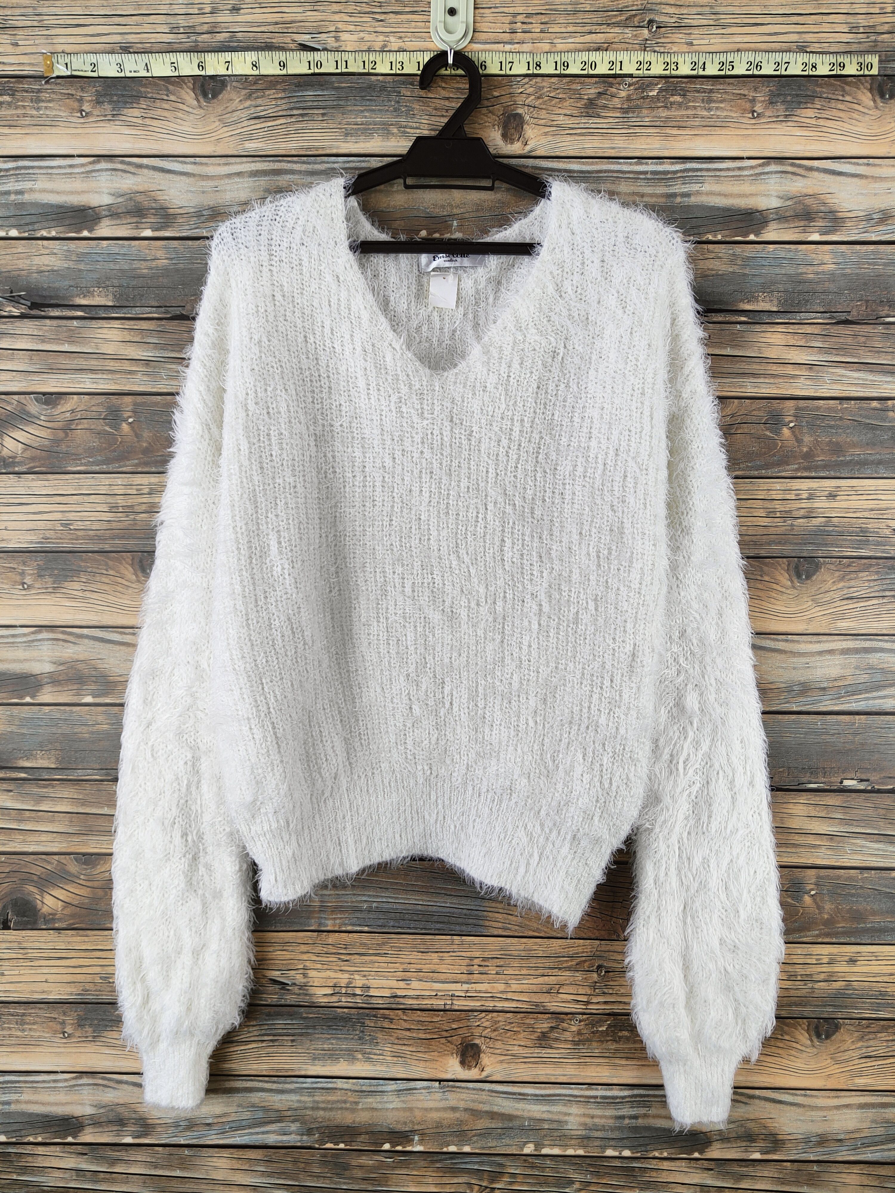 Japanese Brand DL Emsexcite White Fur shaggy Mohair Knitwear #46-1000 Size M / US 6-8 / IT 42-44 - 1 Thumbnail