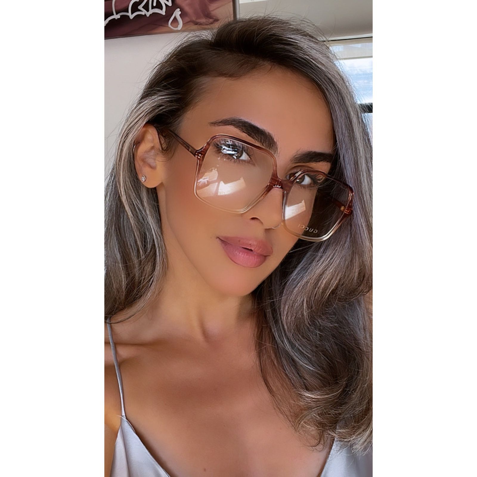 Gucci NEW Gucci GG1003O Pink Ombre Square Eyeglasses Frames Size ONE SIZE - 2 Thumbnail