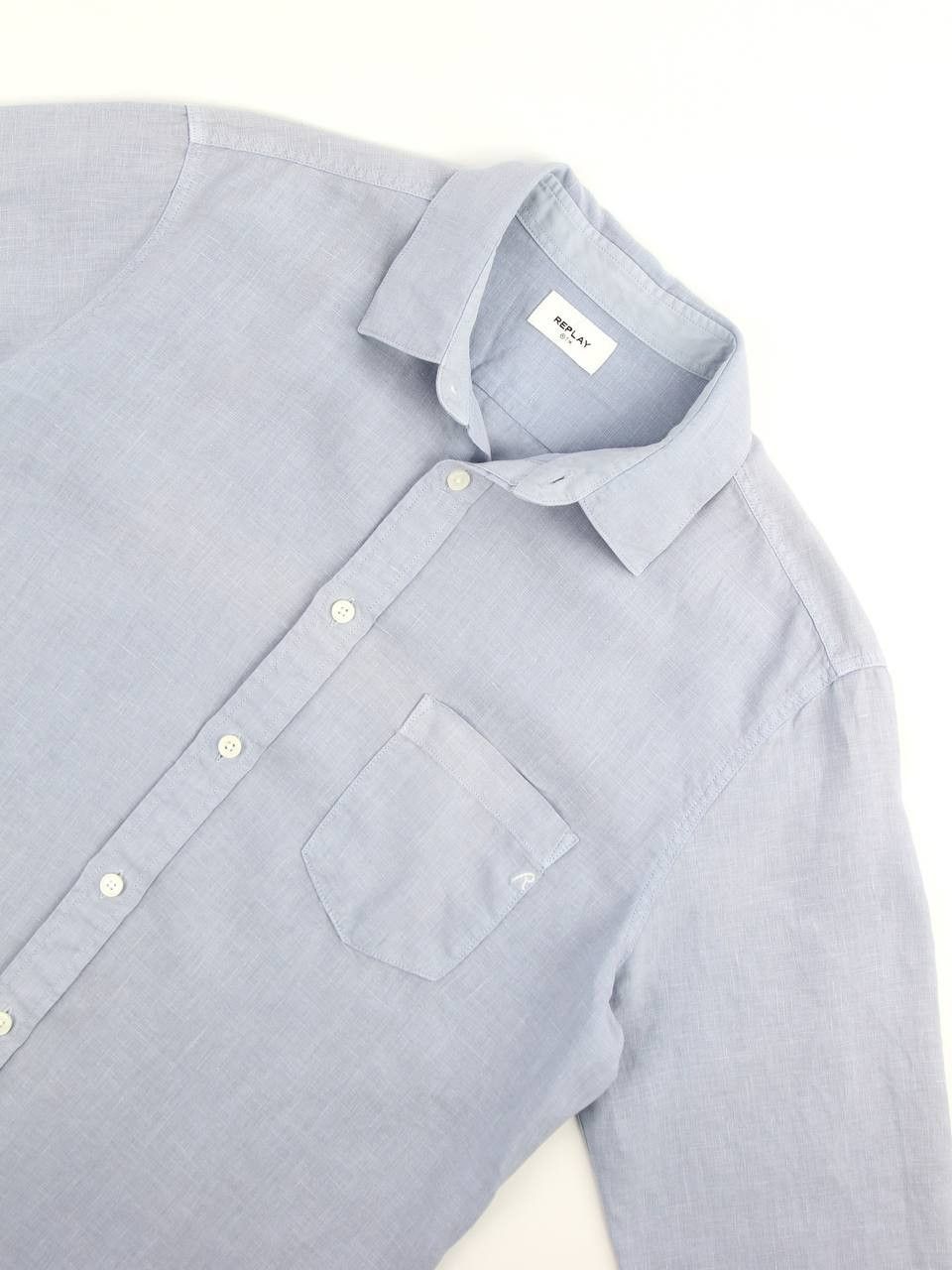 Replay REPLAY Linen blue shirt Size US M / EU 48-50 / 2 - 6 Thumbnail