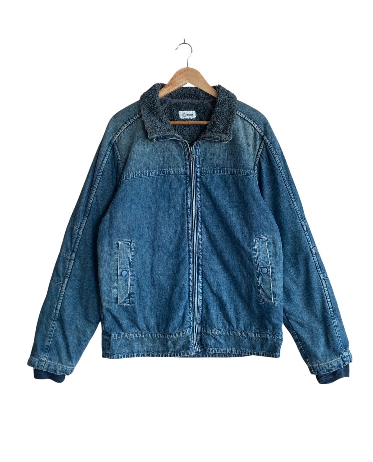 Johnbull Rare Vintage Japanese Brand Johnbull Fur Denim Jacket 1990s Size US L / EU 52-54 / 3 - 1 Thumbnail