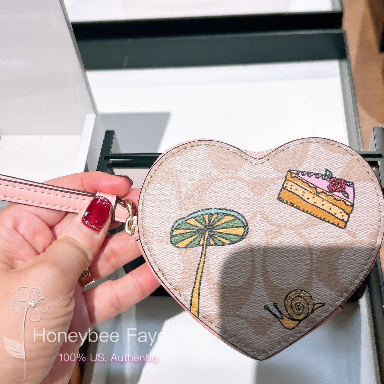Coach Observed By Us Heart Coin Case In Signature Canvas CU405 Size ONE SIZE - 2 Thumbnail