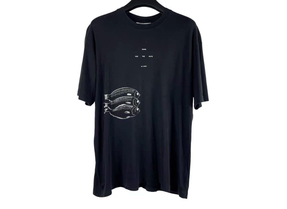 Song For The Mute Song For The Mute Black Fish Print Short Sleeve Tee J31 Size US S / EU 44-46 / 1 - 1 Thumbnail