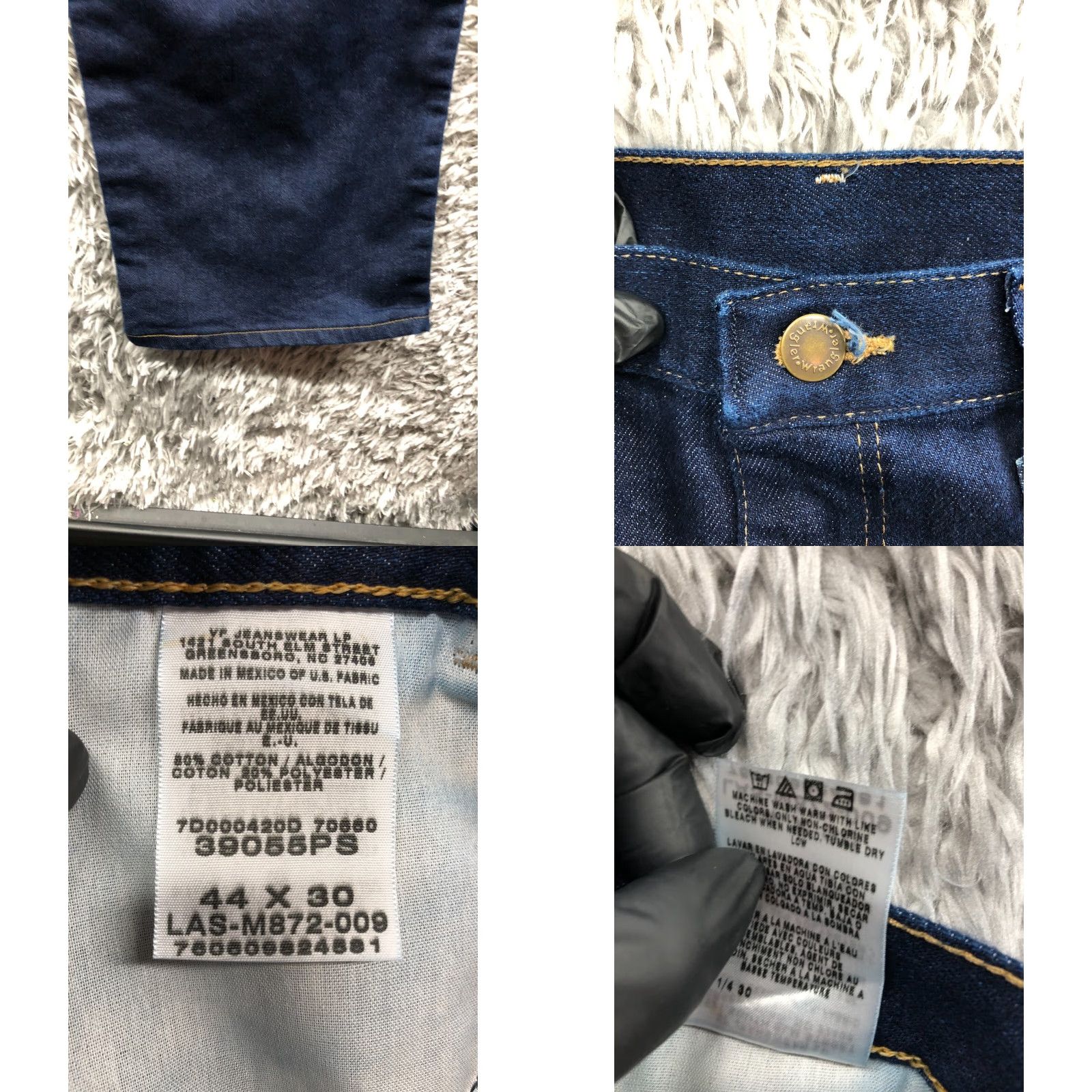 Wrangler Wrangler Rugged Wear Jeans Mens Dark Wash Blue 5-Pocket Denim Straight Leg 44x30 Regular Rise Mid Jeans Size US 44 / EU 60 - 8 Thumbnail