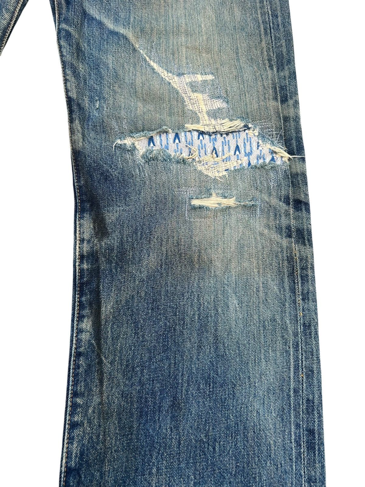 Kapital Vintage Levis 501XX big E Selvedge Distressed Repair Denim Size US 29 - 5 Thumbnail